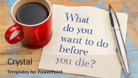  Presentation with napkin - Amazing slide deck having death note - what do you want backdrop and a coral colored foreground