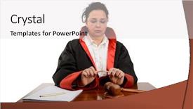  Presentation with death penalty law - Slide deck having death penalty law - female judge breaking pencil meaning background and a light gray colored foreground
