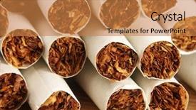  Presentation with cigarettes - Slide deck consisting of death row - extreme closeup of cigarettes detail background and a coral colored foreground