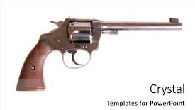  Presentation with police shooting a pistol - Amazing PPT layouts having death row - genuine 22 caliber colt police backdrop and a white colored foreground