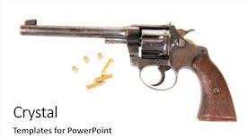  Presentation with police police - Slide deck consisting of death row - genuine 22 caliber colt police background and a white colored foreground