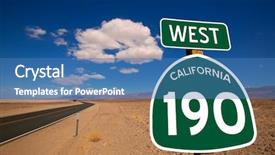  Presentation with highway road sign - Presentation theme consisting of death valley california road sign background and a  colored foreground