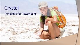  Presentation with sudden unexpected death - Cool new presentation theme with death valley hiker woman backdrop and a sky blue colored foreground