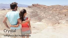  Presentation with people enjoying - Cool new theme with death valley tourists people backdrop and a lemonade colored foreground