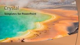  Presentation with wyoming - Audience pleasing PPT theme consisting of deatiled-photo-of-grand-prismatic backdrop and a coral colored foreground