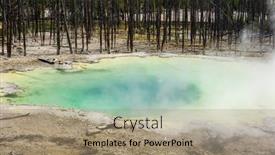  Presentation with yellowstone - PPT layouts with deatiled-photo-of-thermal-pool background and a coral colored foreground