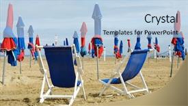  Presentation with france - Slides having deauville beach in normandy france background and a  colored foreground