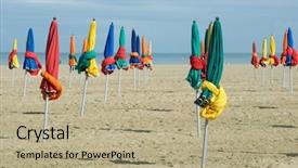  Presentation with rouen haute normandy france - PPT theme having deauville beach in normandy france background and a coral colored foreground