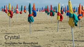  Presentation with france - Audience pleasing slide set consisting of deauville beach in normandy france backdrop and a coral colored foreground
