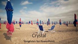  Presentation with france - Amazing PPT theme having deauville beach in normandy france backdrop and a coral colored foreground
