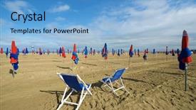  Presentation with france - PPT theme with deauville beach in normandy france background and a light blue colored foreground