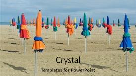  Presentation with france - PPT theme enhanced with deauville beach in normandy france background and a coral colored foreground
