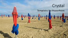  Presentation with france - Beautiful slide set featuring deauville beach in normandy france backdrop and a light blue colored foreground