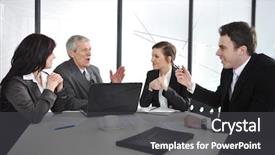  Presentation with discussion room - Amazing theme having debate team - business people discussion at meeting backdrop and a  colored foreground