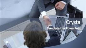  Presentation with partners - Colorful PPT layouts enhanced with debate team - handshake of business partners above backdrop and a ocean colored foreground