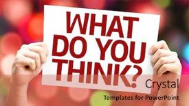  Presentation with debate - PPT theme with debate templates - what do you think card background and a coral colored foreground