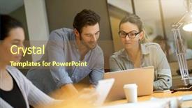  Presentation with ideas - Slides having debriefing - colleagues workshopping business ideas background and a tawny brown colored foreground