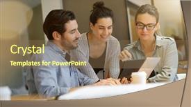  Presentation with ideas - Colorful PPT theme enhanced with debriefing - colleagues workshopping business ideas backdrop and a violet colored foreground