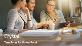  Presentation with ideas - Theme enhanced with debriefing - colleagues workshopping business ideas background and a violet colored foreground