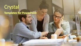  Presentation with ideas - Theme having debriefing - colleagues workshopping business ideas background and a tawny brown colored foreground