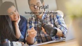  Presentation with cpa photos - Slides enhanced with photographer colleagues going through photos background and a coral colored foreground