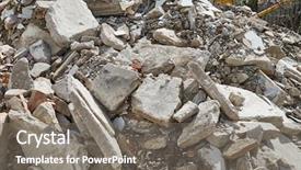  Presentation with pile - PPT layouts consisting of debris of a torn dow background and a gray colored foreground