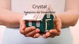  Presentation with house roof and roofing business - Cool new presentation theme with equity debt - house with euro banknotes roof backdrop and a lemonade colored foreground