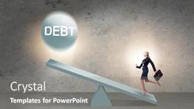  Presentation with seesaw - Cool new PPT theme with debt-and-loan-concept backdrop and a gray colored foreground