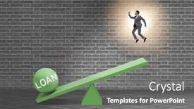  Presentation with seesaw - Presentation with debt-and-loan-concept background and a gray colored foreground