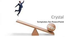  Presentation with seesaw - Presentation design having debt-and-loan-concept background and a white colored foreground