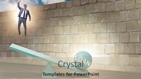  Presentation with seesaw - PPT theme with debt-and-loan-concept background and a soft green colored foreground