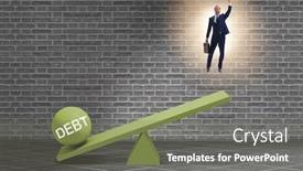  Presentation with seesaw - Theme having debt-and-loan-concept background and a gray colored foreground