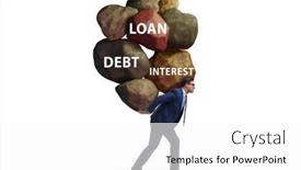  Presentation with loan - PPT theme enhanced with debt-and-loan-concept background and a white colored foreground