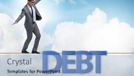  Presentation with loan - Slides with debt-and-loan-concept background and a light blue colored foreground