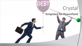 Presentation with balloon - Presentation theme consisting of debt-and-loan-concept background and a white colored foreground