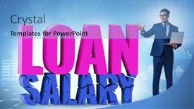  Presentation with loan - Presentation having debt-and-loan-concept background and a  colored foreground