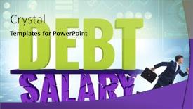  Presentation with salary - Slide set enhanced with debt-and-loan-concept background and a yellow colored foreground
