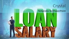  Presentation with loan - Slide deck consisting of debt-and-loan-concept background and a arctic colored foreground