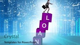  Presentation with loan - Theme featuring debt-and-loan-concept background and a light blue colored foreground