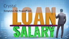  Presentation with salary - PPT theme featuring debt-and-loan-concept background and a light blue colored foreground