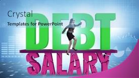  Presentation with salary - Slide deck enhanced with debt-and-loan-concept background and a light blue colored foreground