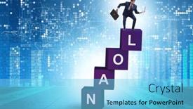  Presentation with loan - Slides featuring debt-and-loan-concept background and a light blue colored foreground