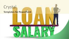  Presentation with salary - Slide set having debt-and-loan-concept background and a blonde colored foreground