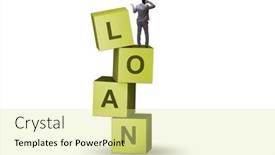  Presentation with loan - Slide deck consisting of debt-and-loan-concept background and a  colored foreground