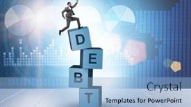  Presentation with loan - PPT layouts with debt-and-loan-concept background and a light blue colored foreground
