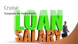  Presentation with salary - PPT theme enhanced with debt-and-loan-concept background and a white colored foreground