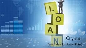 Presentation with loan - Slide set with debt-and-loan-concept background and a light blue colored foreground
