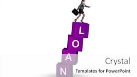  Presentation with loan - Presentation theme with debt-and-loan-concept background and a white colored foreground