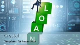  Presentation with loan - Theme having debt-and-loan-concept background and a  colored foreground