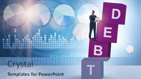  Presentation with loan - Presentation theme enhanced with debt-and-loan-concept background and a  colored foreground